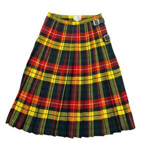 The Scotch House 10 Plaid Pleated 100% Wool Skirt Scottish